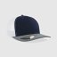 Gorra trucker 6 paneles "inicial relieve" color marino-gris melange-blanco